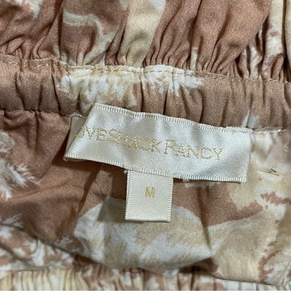 LoveShackFancy Cream Floral Mini Skirt (Dusty Pink Base) - Picture 8 of 8